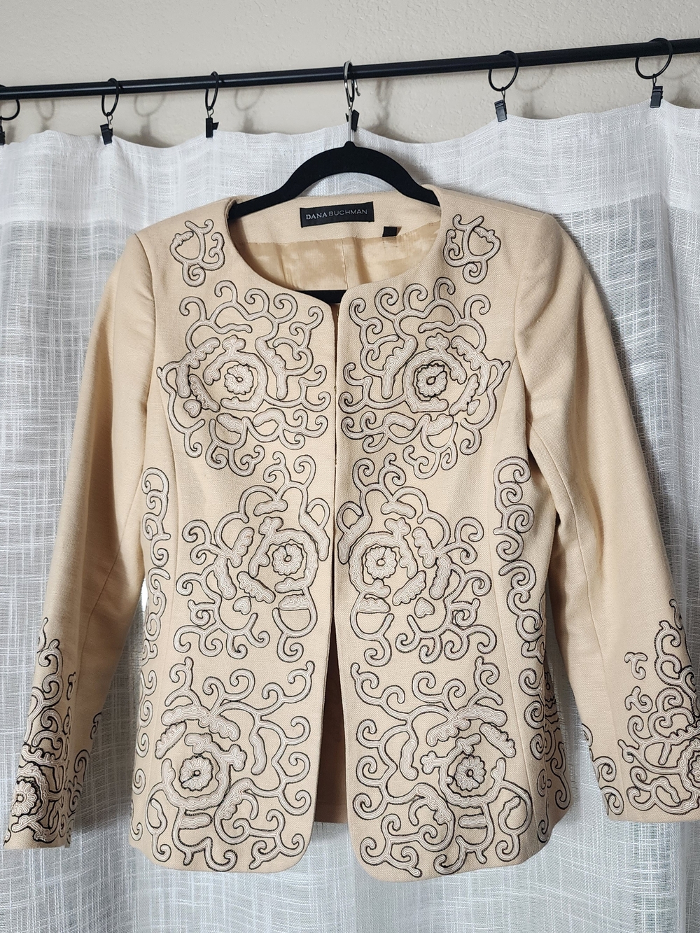 Dana Buchman Cream Embroidered Women's Jacket